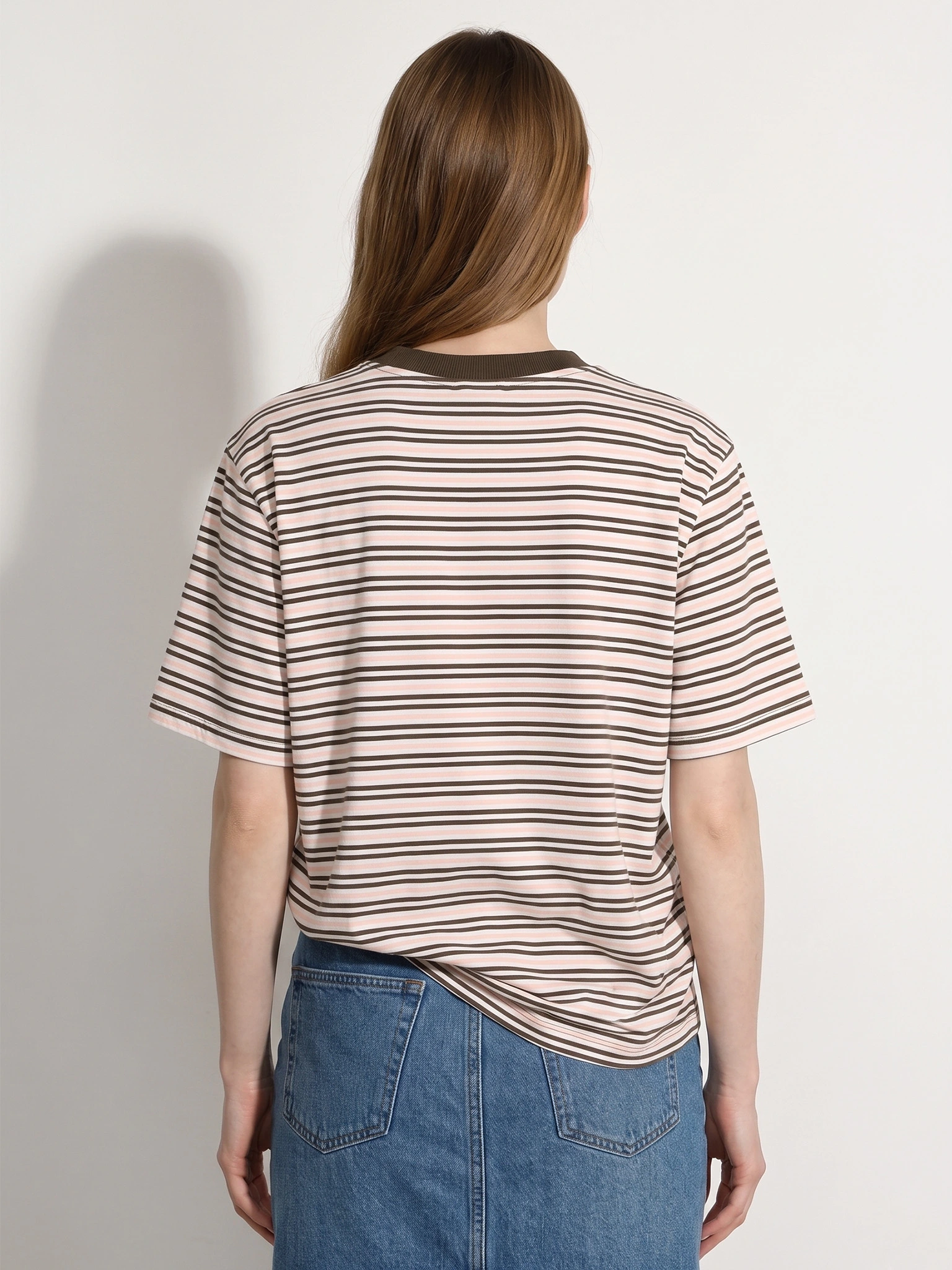 Футболка в разноцветную полоску из хлопка